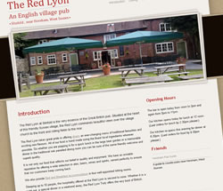 The Red Lyon website screenshot