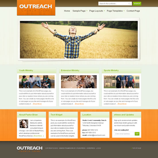 Outreach theme screenshot