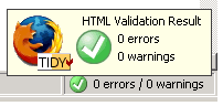 Green tick icon displayed by Firefox Tidy extension