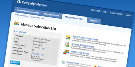 Campaign Monitor screenshot